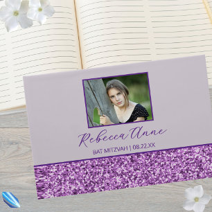 Livre D'or Glam Purple Simple Élégant Bat mitzvah photo