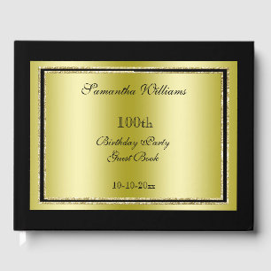 Livre D'or Glitzy Gold & Black encadré 100e anniversaire