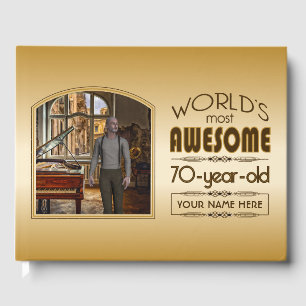 Livre D'or Gold 70th Birthday Meilleur cadre photo personnali