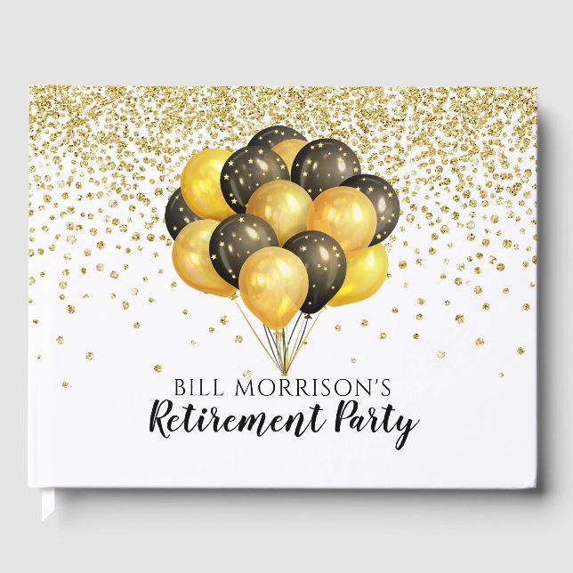 Livre D'or Gold Black White Retraite Party (Recto)