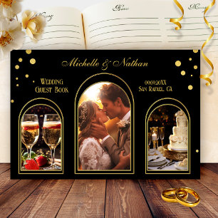 Livre D'or Gold Confetti Black Photo Mariage