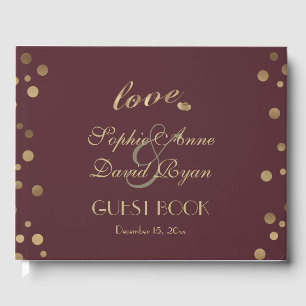Livre D'or Gold Confetti Bourgogne 50e Surprix Anniversaire