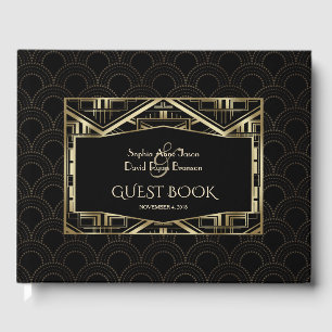 Livre D'or Gold Great Gatsby Art Déco Style Mariage