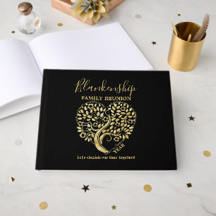 Livre D'or Gold Heart Tree Famille Reunion Party Essentials