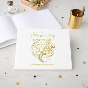 Livre D'or Gold Heart Tree Famille Reunion Party Essentials