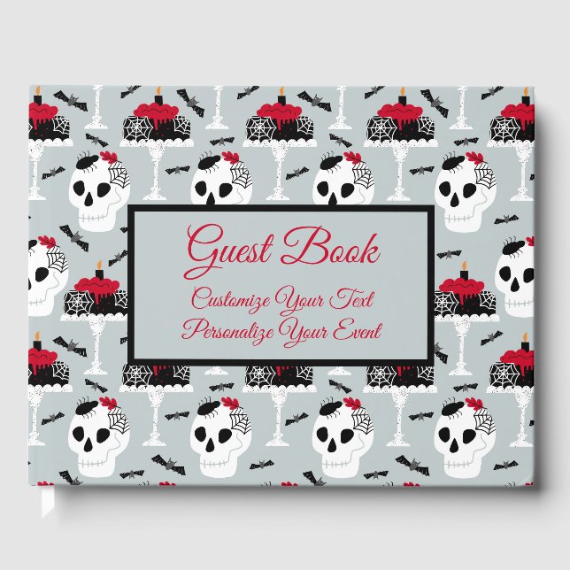 Livre D'or Goth Anniversaire Graduation Skeleton Spider Cake (Recto)