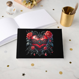 Livre D'or Gothic Heart Valentine Guest Book