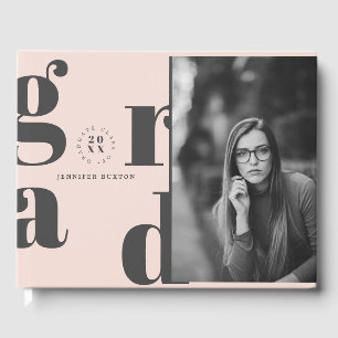 Livre D'or Grad Moderne Blush Pink Photo Party Graduation