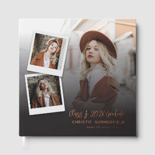 Livre D'or Graduation 2024 Photo Collage Script Rose Gold