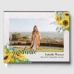 Livre D'or Graduation du script de photo de tournesol