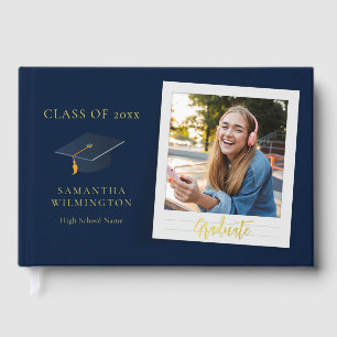 Livre D'or Graduation Photo Script Gold Foil Party