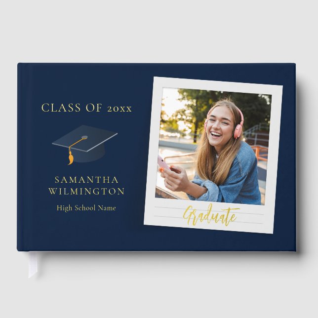 Livre D'or Graduation Photo Script Gold Foil Party (Recto)