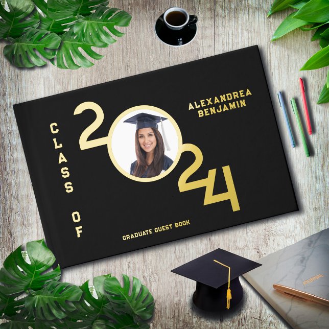 Livre D'or Gradué Photo Classe supérieure Année Or (Graduate Photo Senior Class Year Gold Guest Book is a great keepsake of your guest signatures. )