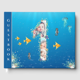 Livre D'or Grand 1er anniversaire sous la mer Collage Photo