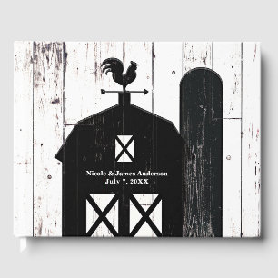 Livre D'or Grange Rustique Bois Blanc Grange Noire Mariage