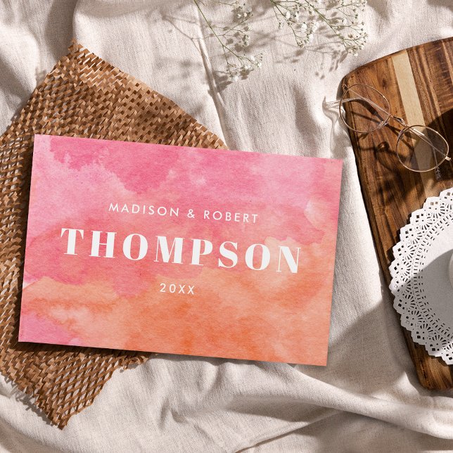 Livre D'or Gras moderne rose et orange Mariage de monogramme (Créateur téléchargé)