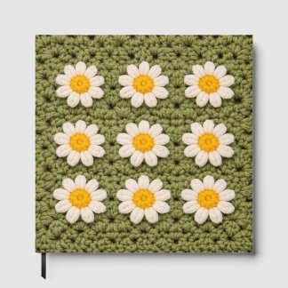 Livre D'or Green Daisy Granny Square Crochet Pattern Floral