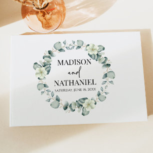 Livre D'or Green Eucalyptus Feuille Verdure Mariage botanique