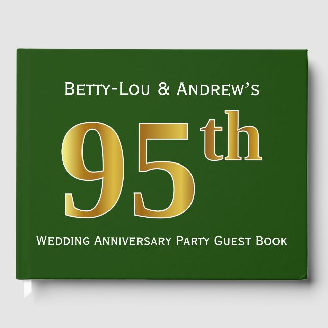 Livre D'or Green, Faux Gold 95e fête Mariage (Recto)