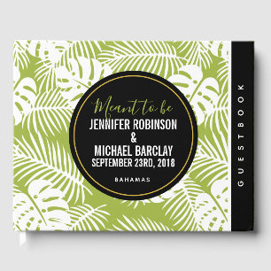 Livre D'or Green Palm Leaves Rainforest Pattern