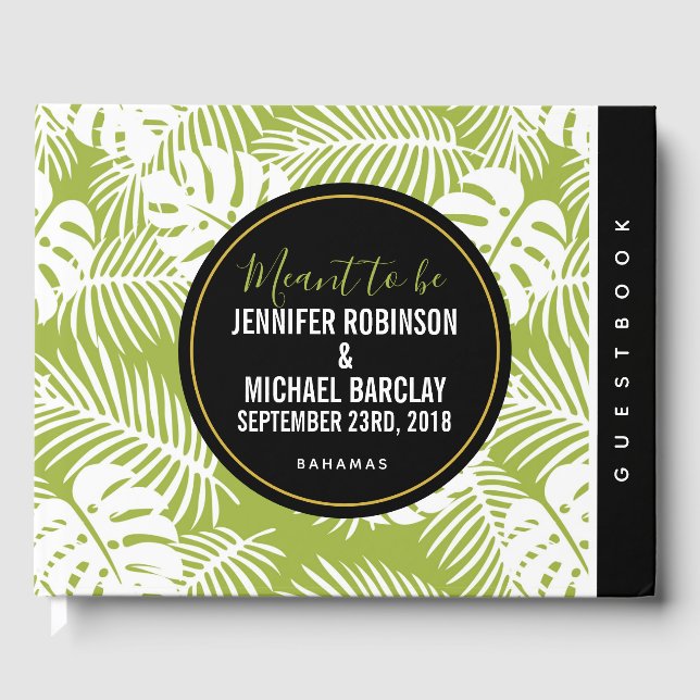 Livre D'or Green Palm Leaves Rainforest Pattern (Recto)