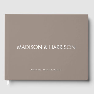 Livre D'or Grège beige minimaliste coutume simple Mariage chi