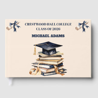 Livre D'or Guest Book-Custom Name & Class Year Keepsake