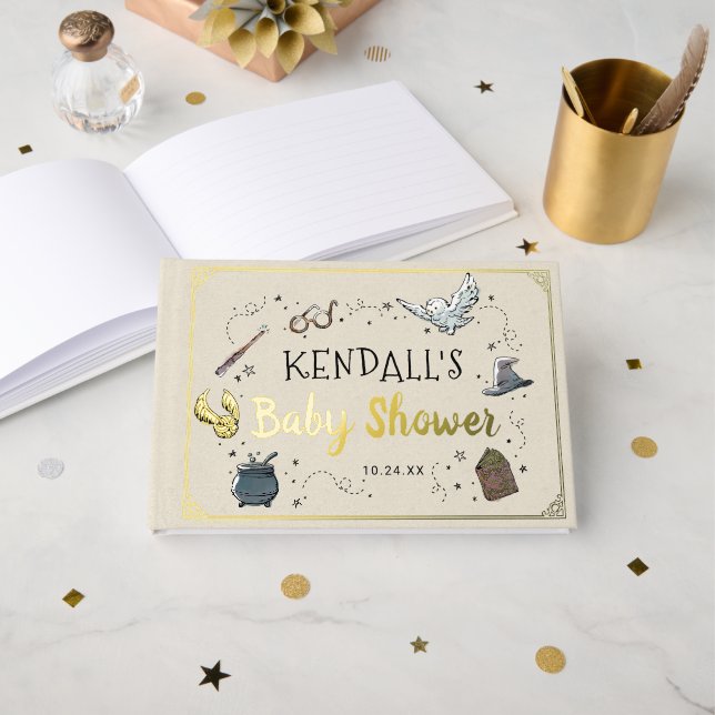 Livre D'or Harry Potter Baby Shower Invitation (Recto ouvert)
