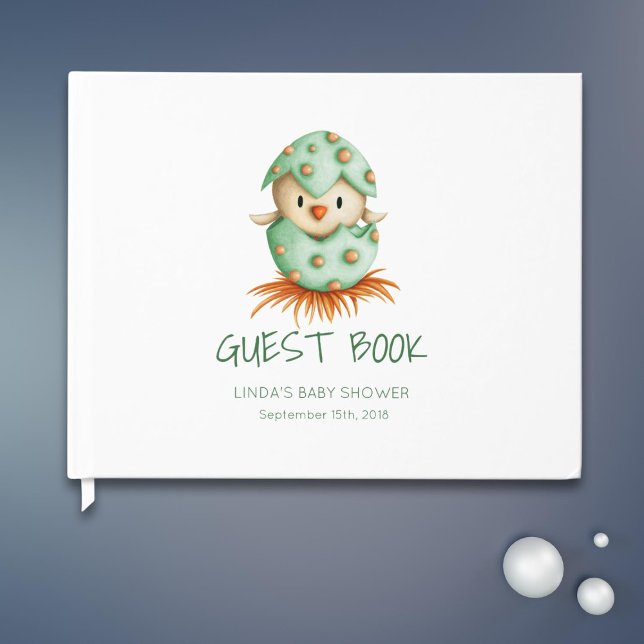 Livre D'or Hatching Bientôt Green Bird Baby shower (Créateur téléchargé)