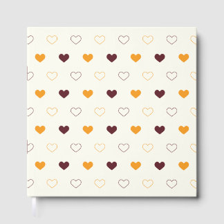 Livre D'or Heart Pattern with Orange & Brown Hearts