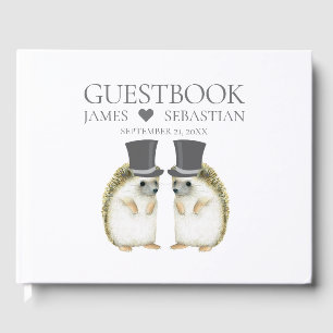 Livre D'or Hedgehog Grooms mignonne Gay Couple Mariage