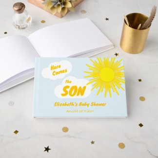 Livre D'or Here Comes The Son Boy Baby Shower