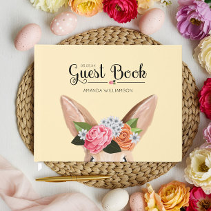 Livre D'or Hippity Hop Pâques Floral Lapin Baby shower lapin
