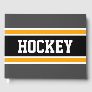 Livre D'or HOCKEY Gras Gris Noir Jaune Stripes De Course