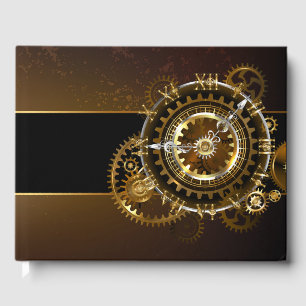 Livre D'or Horloge Steampunk avec des engrenages anciens