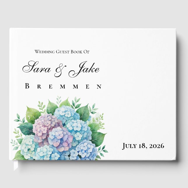 Livre D'or Hydrangeas Wedding (Recto)