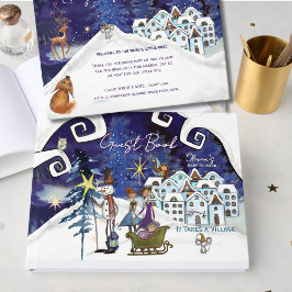 Livre D'or Ice Blue Winter Magic Baby Shower Guest Book