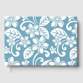 LIVRE D'OR ÎLE PLUMERIA MOTIF EN SLATE BLEU