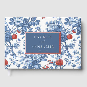 Livre D'or Illustration botanique florale bleue élégante