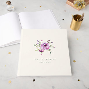 Livre D'or Illustration botanique florale rose romantique