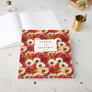 Livre D'or Illustration de pavot floral rouge joyeux