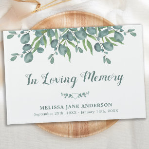 Livre D'or In Loving Memory Eucalyptus Memorial Funeral