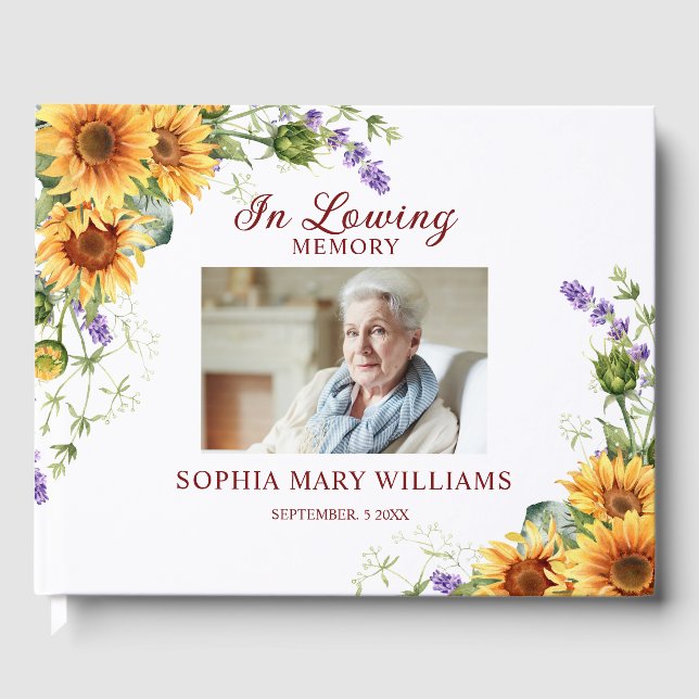 Livre D'or In loving Memory Lavender Floral (Recto)