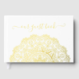 Livre D'or Initiales Chic Couple Floral Mandala Gold