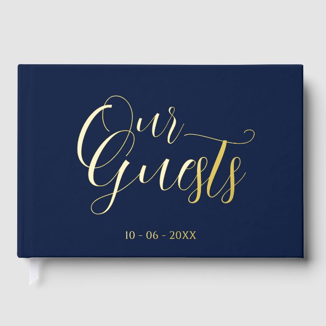 Livre D'or Initiales Couple Classy Mariage Date Année Or (Recto)