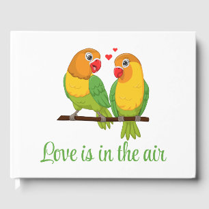 Livre D'or Inséparables mignons Cartoon Lovebirds Mariage ver