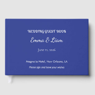 Livre D'or Invitation de mariage minimale en bleu profond