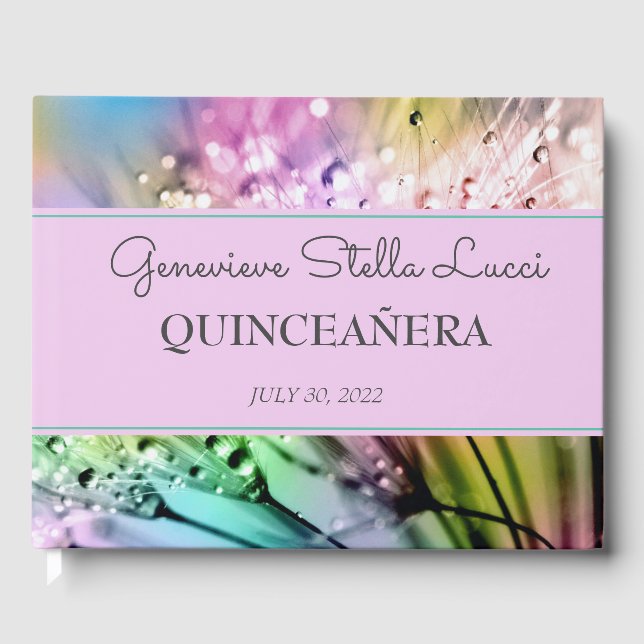 Livre D'or Invitation du parti Chic Sparkles Quinceañera (Recto)