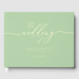 Livre D'or Invité de mariage minimal moderne pistache et crèm