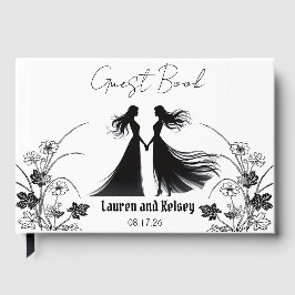 Livre D'or Invité de mariage silhouette noire